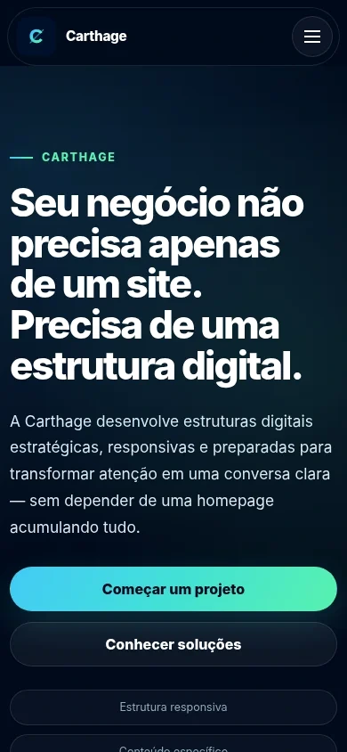 Demonstração conceitual de experiência mobile